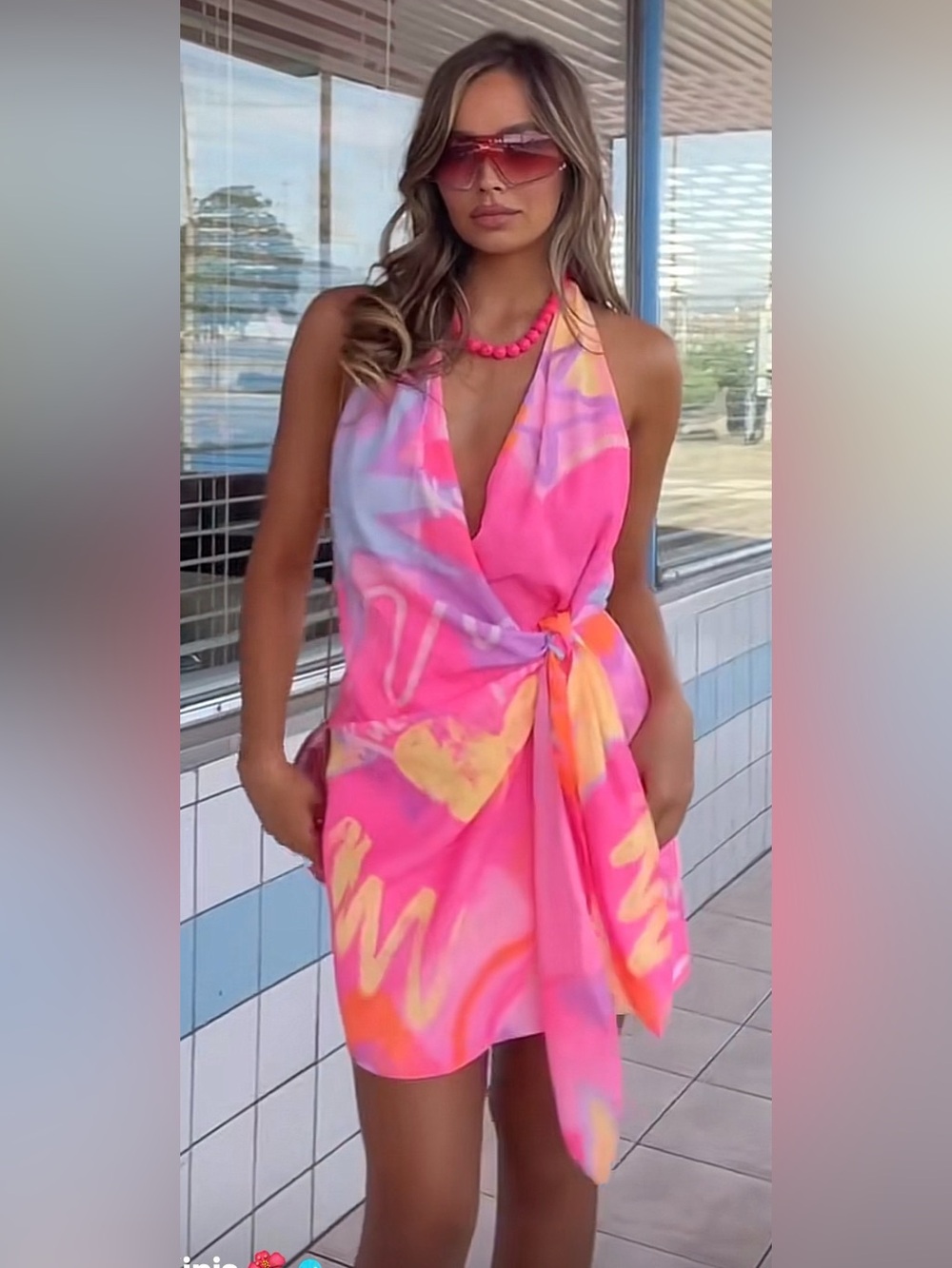 Kulani Kinis Heartbreaker Halter Wrap Dress